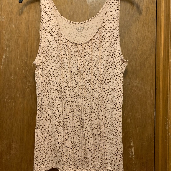 *Never Worn* LOFT sleeveless pink polka dot top - Picture 2 of 3